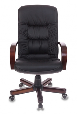 Кресло руководителя Бюрократ T-9908, обивка: кожа, цвет: черный (T-9908/WALNUT)