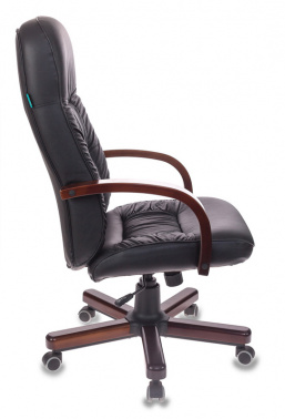 Кресло руководителя Бюрократ T-9908, обивка: кожа, цвет: черный (T-9908/WALNUT)