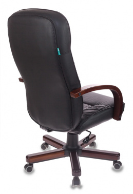 Кресло руководителя Бюрократ T-9908, обивка: кожа, цвет: черный (T-9908/WALNUT)