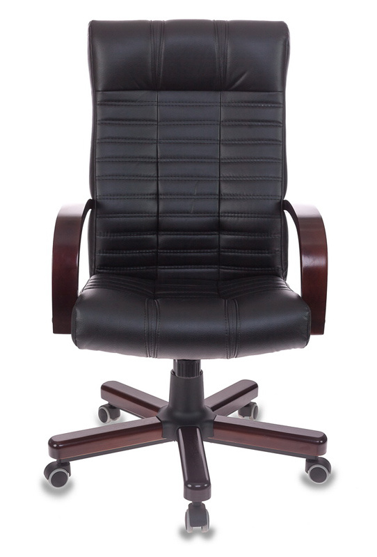 Кресло руководителя Бюрократ KB-10WALNUT, обивка: эко.кожа, цвет: черный (KB-10/WALNUT) от магазина Buro.store