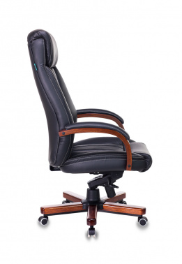 Кресло руководителя Бюрократ T-9922WALNUT, обивка: кожа, цвет: черный (T-9922WALNUT/BLACK)