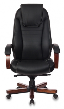 Кресло руководителя Бюрократ T-9923WALNUT, обивка: кожа, цвет: черный (T-9923WALNUT/BLACK)