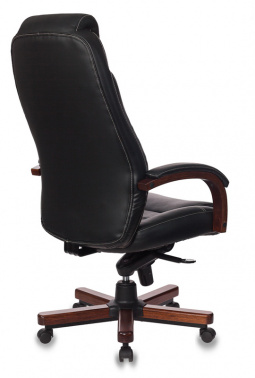 Кресло руководителя Бюрократ T-9923WALNUT, обивка: кожа, цвет: черный (T-9923WALNUT/BLACK)