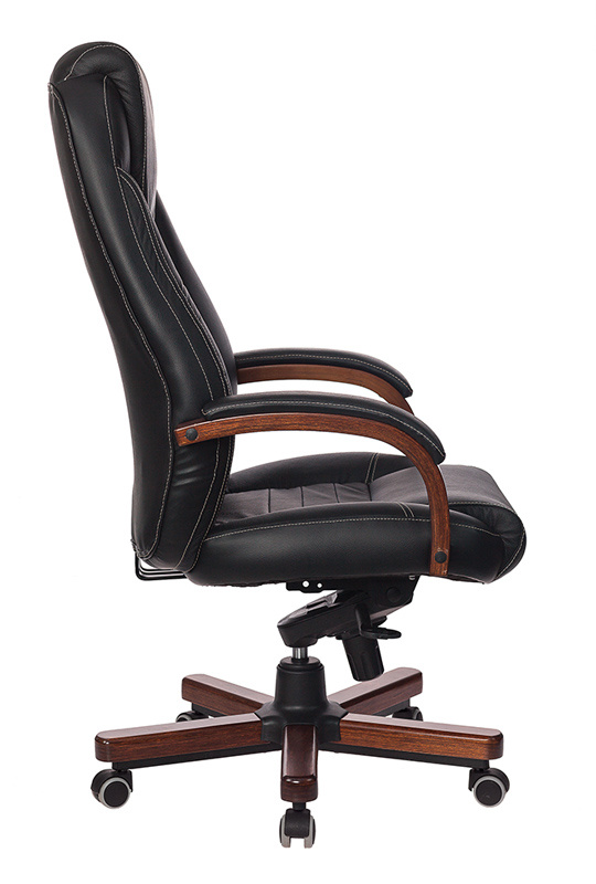 Кресло руководителя Бюрократ T-9923WALNUT, обивка: кожа, цвет: черный (T-9923WALNUT/BLACK) от магазина Buro.store