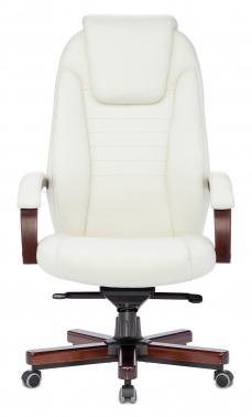 Кресло руководителя Бюрократ T-9923WALNUT, обивка: кожа, цвет: слоновая кость (T-9923WALNUT/IVORY)