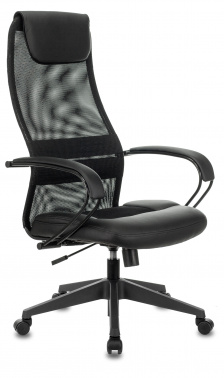Кресло руководителя Бюрократ CH-608, обивка: эко.кожа/сетка, цвет: черный/черный TW-11 (CH-608/BLACK)