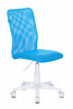 Кресло детское Бюрократ KD-9, обивка: сетка/ткань, цвет: голубой TW-55 (KD-9/WH/TW-55) от магазина Buro.store