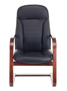 Кресло Бюрократ T-9923WALNUT-AV, обивка: кожа, цвет: черный (T-9923WALNUT-AV/BL)