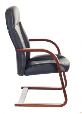 Кресло Бюрократ T-9923WALNUT-AV, обивка: кожа, цвет: черный (T-9923WALNUT-AV/BL)