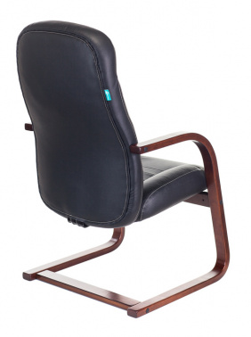 Кресло Бюрократ T-9923WALNUT-AV, обивка: кожа, цвет: черный (T-9923WALNUT-AV/BL)