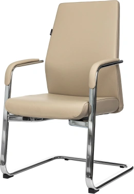 Кресло Бюрократ _JONS-LOW-V, обивка: кожа, цвет: бежевый (_JONS-LOW-V/BEIGE)