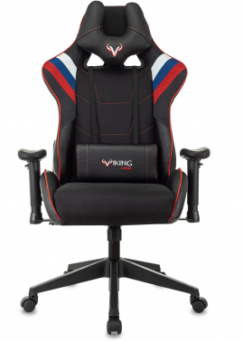 Кресло игровое Zombie VIKING 4 AERO, обивка: ткань/экокожа, цвет: белый/синий/красный (VIKING 4 AERO RUS)