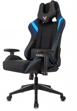 Кресло игровое Zombie VIKING 4 AERO, обивка: ткань/экокожа, цвет: черный/синий (VIKING 4 AERO BLUE)