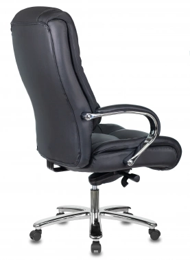 Кресло руководителя Бюрократ T-9925SL, обивка: кожа, цвет: черный (T-9925SL/BLACK)