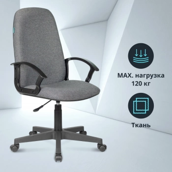 Кресло руководителя Бюрократ CH-808LT, обивка: ткань, цвет: серый (CH-808LT/#G)