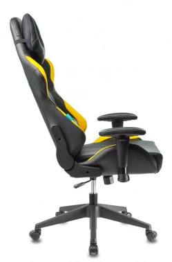 Кресло игровое Zombie VIKING 5 AERO, обивка: эко.кожа, цвет: черный/желтый (VIKING 5 AERO YELLOW)