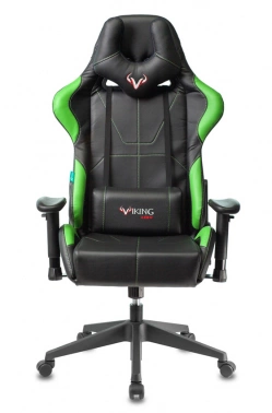 Кресло игровое Zombie VIKING 5 AERO, обивка: эко.кожа, цвет: черный/салатовый (VIKING 5 AERO LGREEN)