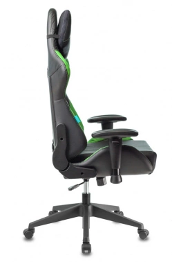 Кресло игровое Zombie VIKING 5 AERO, обивка: эко.кожа, цвет: черный/салатовый (VIKING 5 AERO LGREEN)