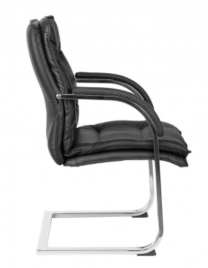 Кресло Бюрократ T-9927SL-LOW-V, обивка: кожа, цвет: черный (T-9927SL-LOW-V/BLACK)