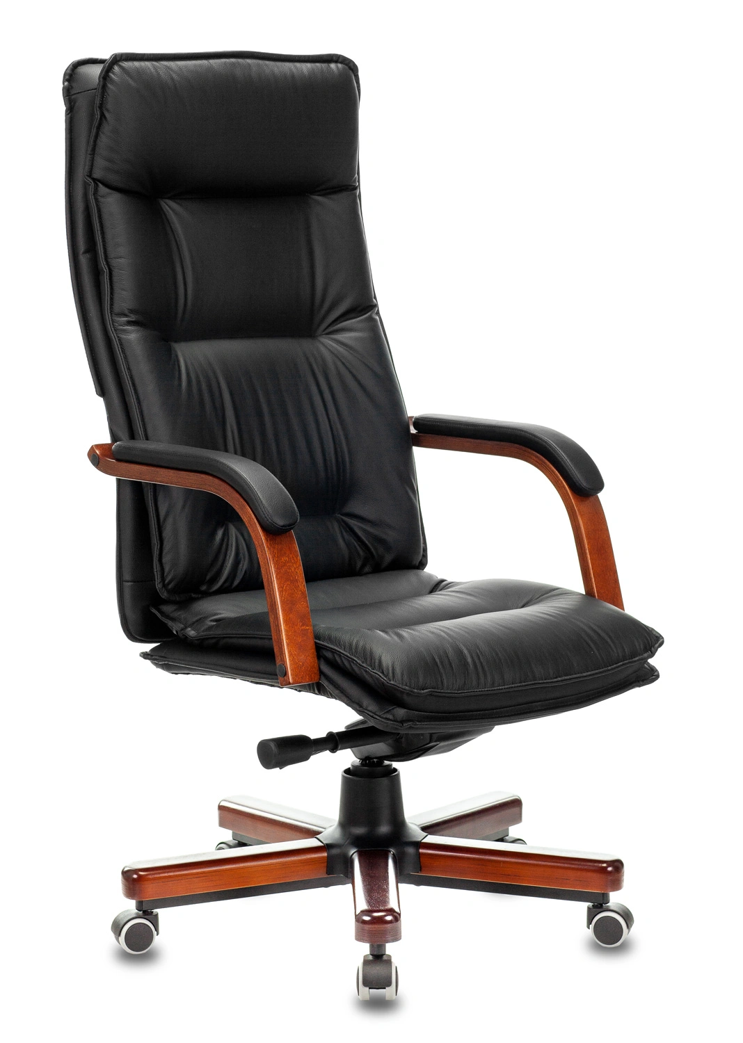 Кресло руководителя Бюрократ T-9927WALNUT, обивка: кожа, цвет: черный (T-9927WALNUT/BLACK) от магазина Buro.store