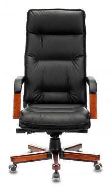 Кресло руководителя Бюрократ T-9927WALNUT, обивка: кожа, цвет: черный (T-9927WALNUT/BLACK)