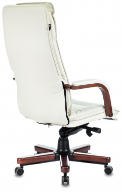 Кресло руководителя Бюрократ T-9927WALNUT, обивка: кожа, цвет: слоновая кость (T-9927WALNUT/IVORY)