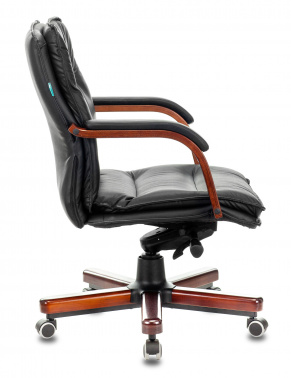 Кресло руководителя Бюрократ T-9927WALNUT-LOW, обивка: кожа, цвет: черный (T-9927WALNUT-LOW/BL)