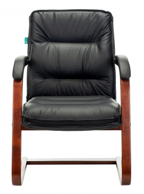 Кресло Бюрократ T-9927WALNUT-AV, обивка: кожа, цвет: черный (T-9927WALNUT-AV/BL)