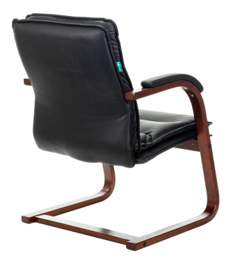 Кресло Бюрократ T-9927WALNUT-AV, обивка: кожа, цвет: черный (T-9927WALNUT-AV/BL)