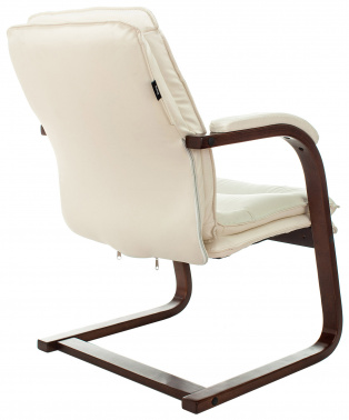 Кресло Бюрократ T-9927WALNUT-AV, обивка: кожа, цвет: слоновая кость (T-9927WALNUT-AV/IV)