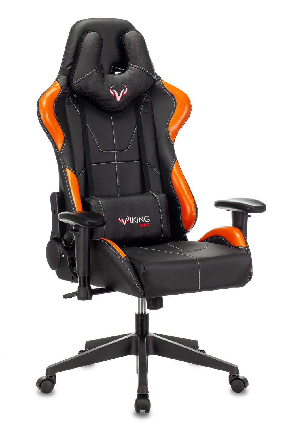 Кресло игровое Zombie VIKING 5 AERO, обивка: эко.кожа, цвет: черный/оранжевый (VIKING 5 AERO ORANGE) от магазина Buro.store