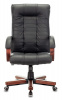 Кресло руководителя Бюрократ KB-10WALNUT, обивка: кожа, цвет: черный (KB-10WALNUT/B/LEATH) от магазина Buro.store