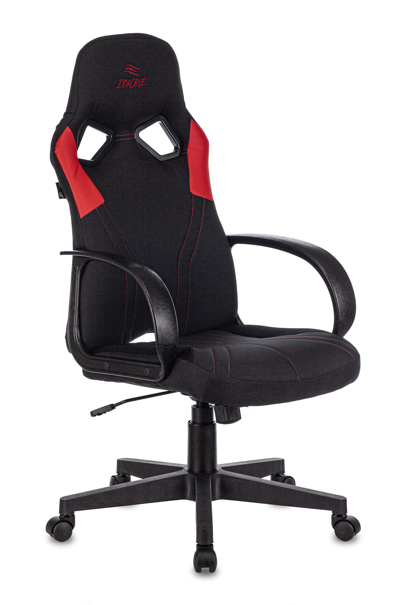 Кресло игровое Zombie RUNNER, обивка: ткань/экокожа, цвет: черный/красный (ZOMBIE RUNNER RED) от магазина Buro.store