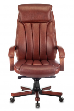 Кресло руководителя Бюрократ T-9922WALNUT, обивка: кожа, цвет: светло-коричневый (T-9922WALNUT/CHOK)