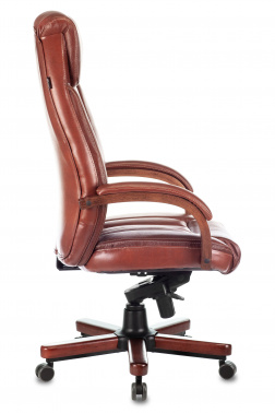 Кресло руководителя Бюрократ T-9922WALNUT, обивка: кожа, цвет: светло-коричневый (T-9922WALNUT/CHOK)
