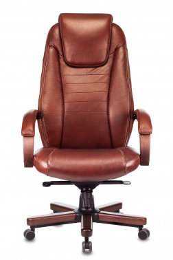 Кресло руководителя Бюрократ T-9923WALNUT, обивка: кожа, цвет: светло-коричневый (T-9923WALNUT/CHOK)