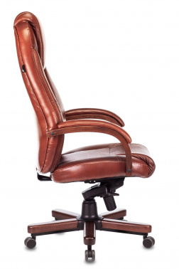 Кресло руководителя Бюрократ T-9923WALNUT, обивка: кожа, цвет: светло-коричневый (T-9923WALNUT/CHOK)