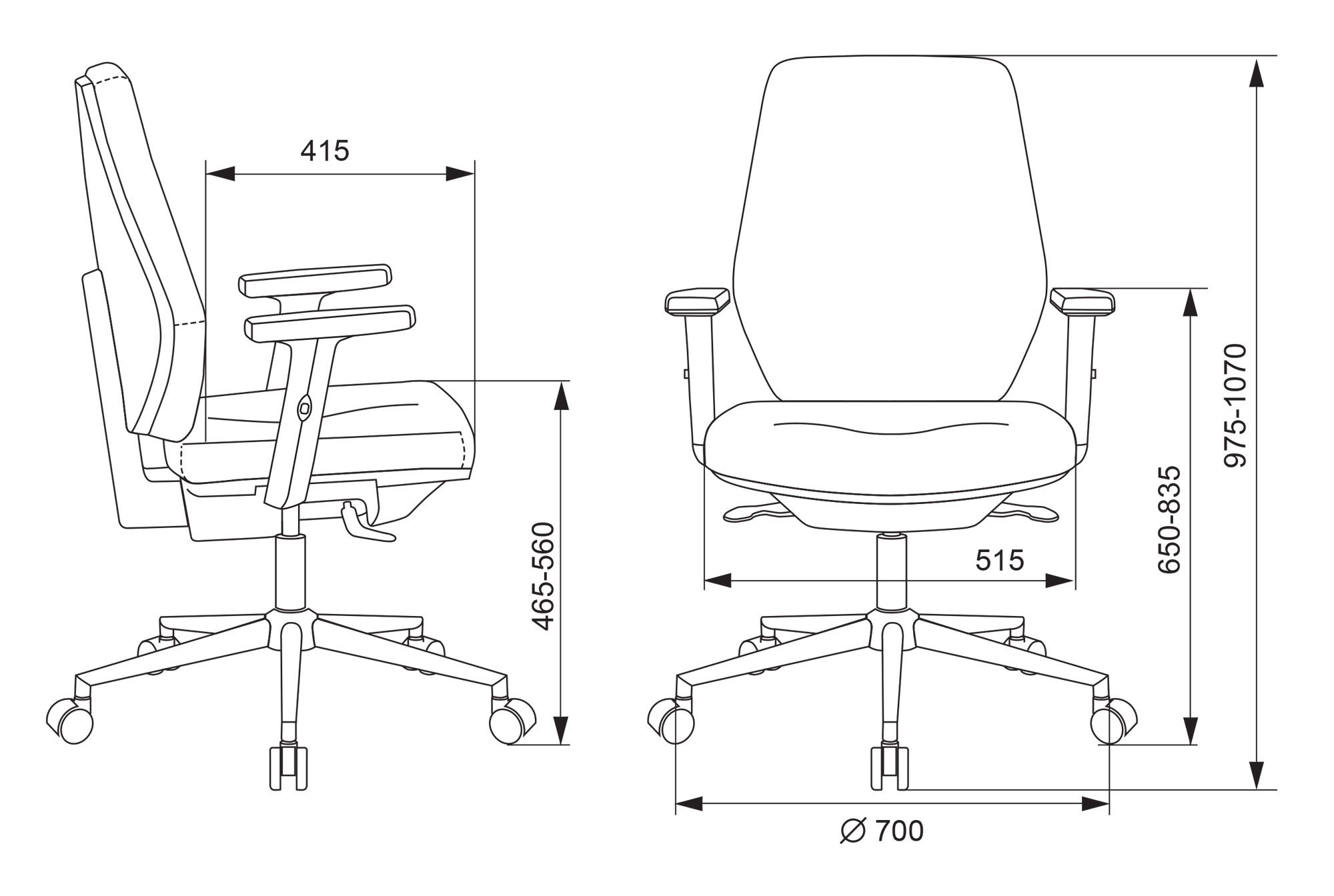 Кресло Бюрократ CH-545SL, обивка: ткань, цвет: черный 38-418 (CH-545SL/1D/418-BL) от магазина Buro.store