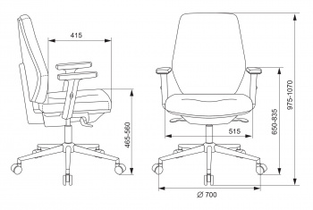 Кресло Бюрократ CH-545SL, обивка: ткань, цвет: черный 38-418 (CH-545SL/1D/418-BL)