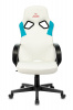 Кресло игровое Zombie RUNNER, обивка: эко.кожа, цвет: белый/голубой (ZOMBIE RUNNER WHITE)
