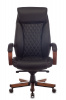 Кресло руководителя Бюрократ T-9924WALNUT, обивка: кожа, цвет: черный (T-9924WALNUT/BLACK) от магазина Buro.store