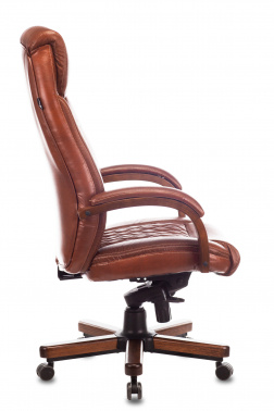 Кресло руководителя Бюрократ T-9924WALNUT, обивка: кожа, цвет: светло-коричневый (T-9924WALNUT/CHOK)