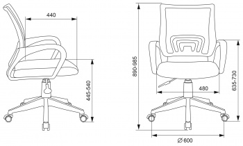 Кресло Бюрократ CH-W695NLT, обивка: сетка/ткань, цвет: салатовый TW-18 (CH-W695NLT/SD/TW-18)