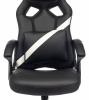 Кресло игровое Zombie DRIVER, обивка: эко.кожа, цвет: черный/белый (ZOMBIE DRIVER WH) от магазина Buro.store