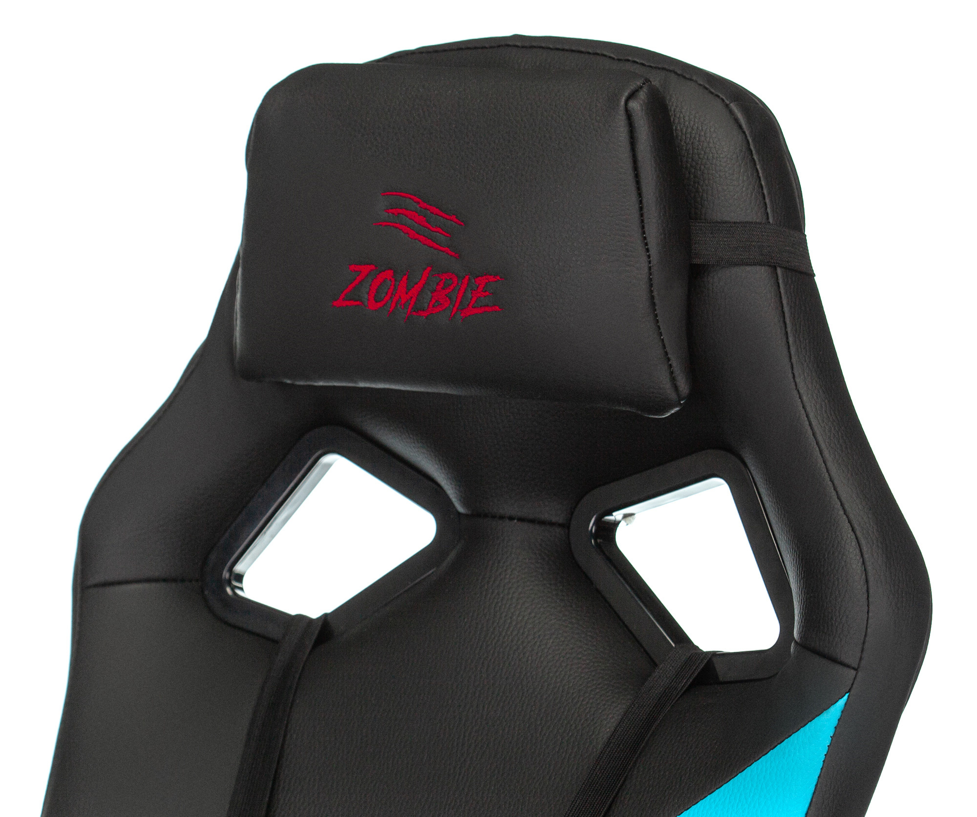 Кресло игровое Zombie DRIVER, обивка: эко.кожа, цвет: черный/голубой (ZOMBIE DRIVER LB) от магазина Buro.store