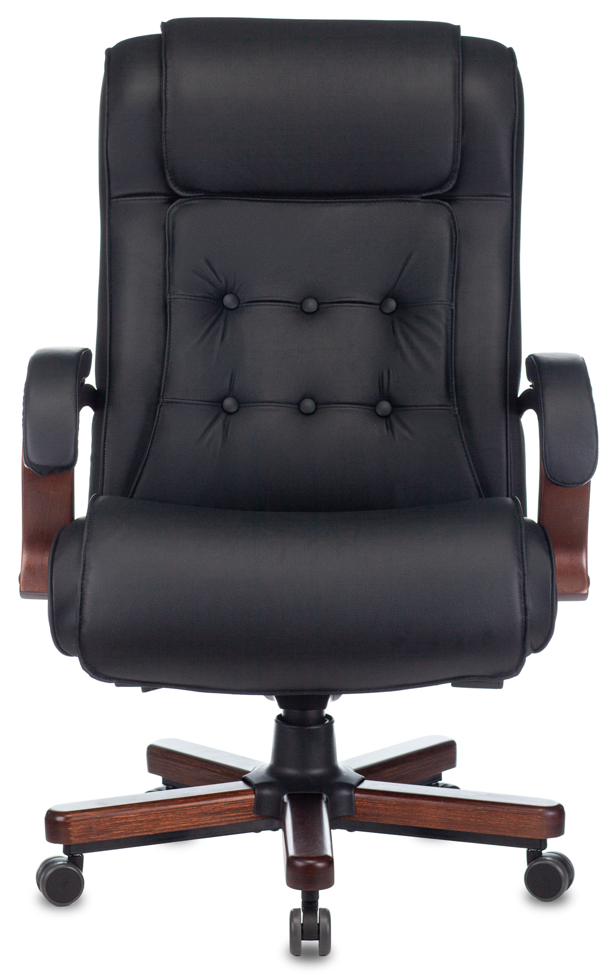 Кресло руководителя Бюрократ T-9926WALNUT, обивка: кожа, цвет: черный (T-9926WALNUT/BLACK) от магазина Buro.store