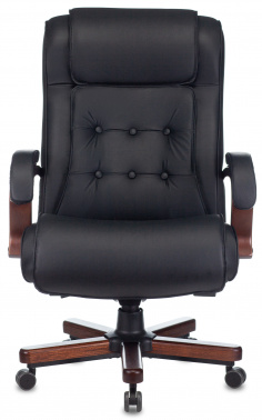 Кресло руководителя Бюрократ T-9926WALNUT, обивка: кожа, цвет: черный (T-9926WALNUT/BLACK)