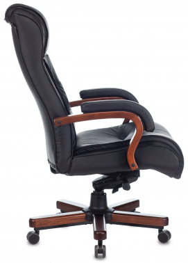 Кресло руководителя Бюрократ T-9926WALNUT, обивка: кожа, цвет: черный (T-9926WALNUT/BLACK)
