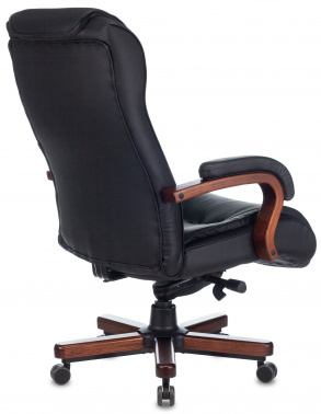 Кресло руководителя Бюрократ T-9926WALNUT, обивка: кожа, цвет: черный (T-9926WALNUT/BLACK)