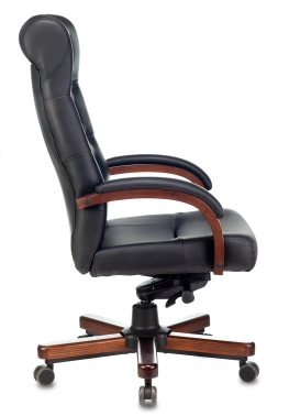 Кресло руководителя Бюрократ T-9928WALNUT, обивка: кожа, цвет: черный (T-9928WALNUT/BLACK)